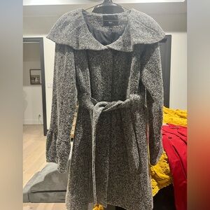 Mossimo Gray Tweed Trench Coat with shawl collar